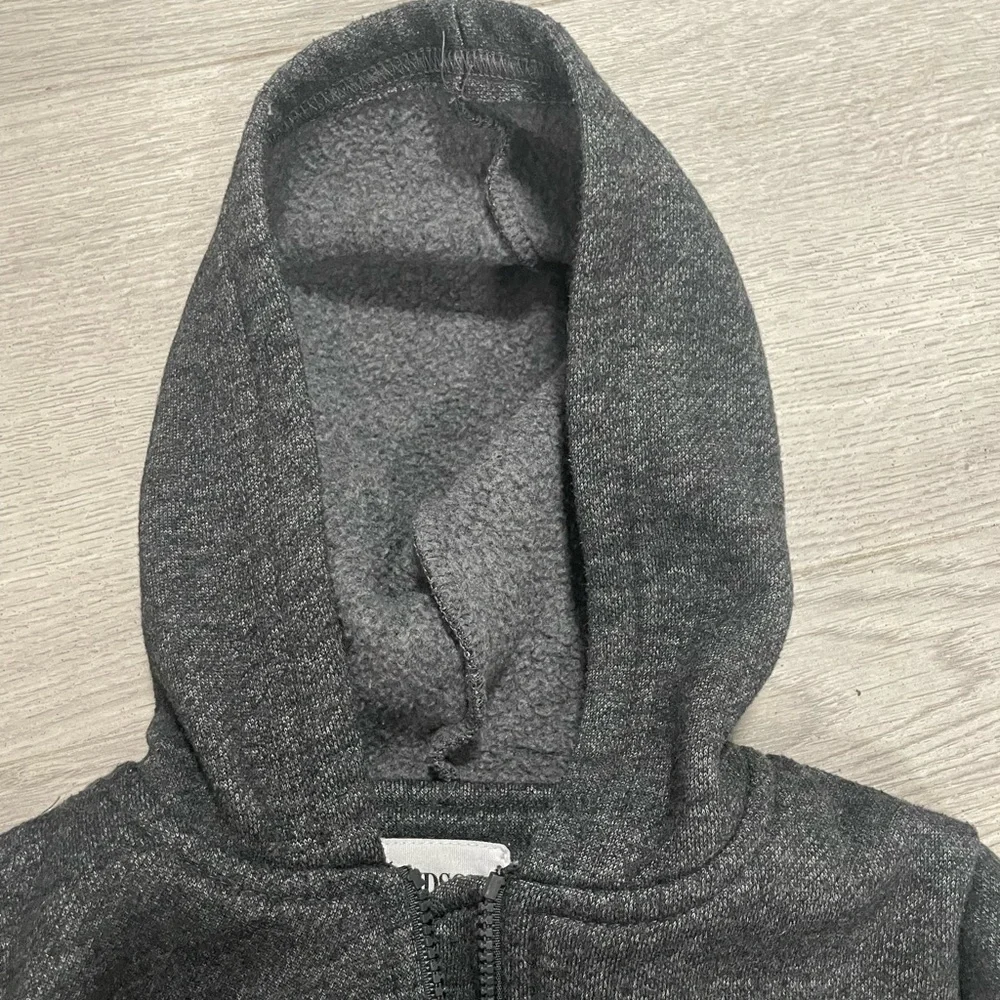 Hudson Jeans Kids Gray Hoodie with Red‎ Rose Embroidery
